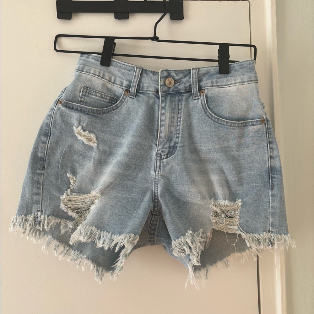 Distressed Denim Shorts
